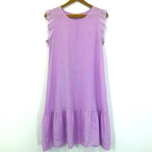 Terzo Millennio Linen Dress Made in Italy Size XS Lilac Purple Resort Vacation